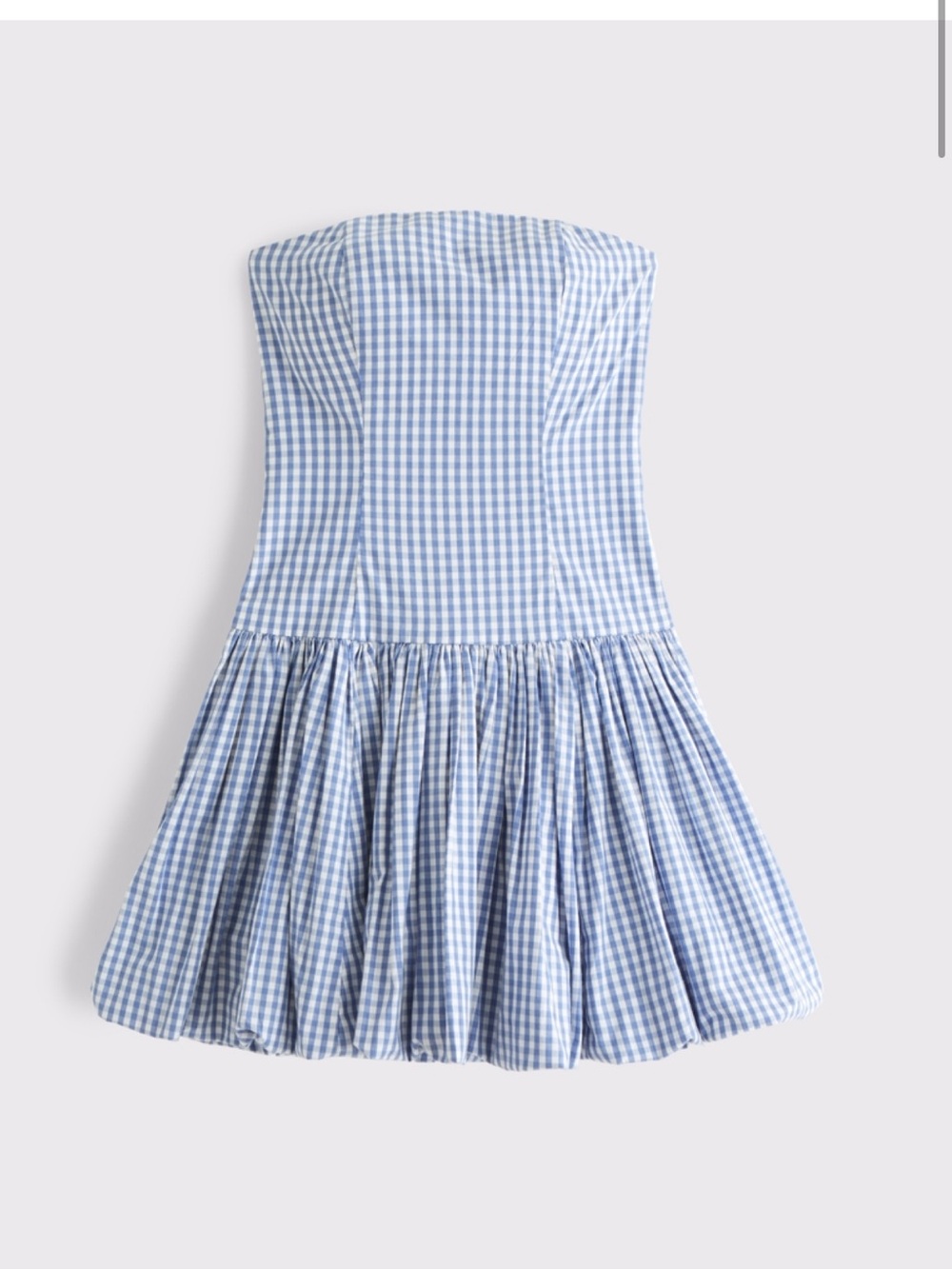 Abercrombie & Fitch Womens Blue Gingham Strapless Sundress